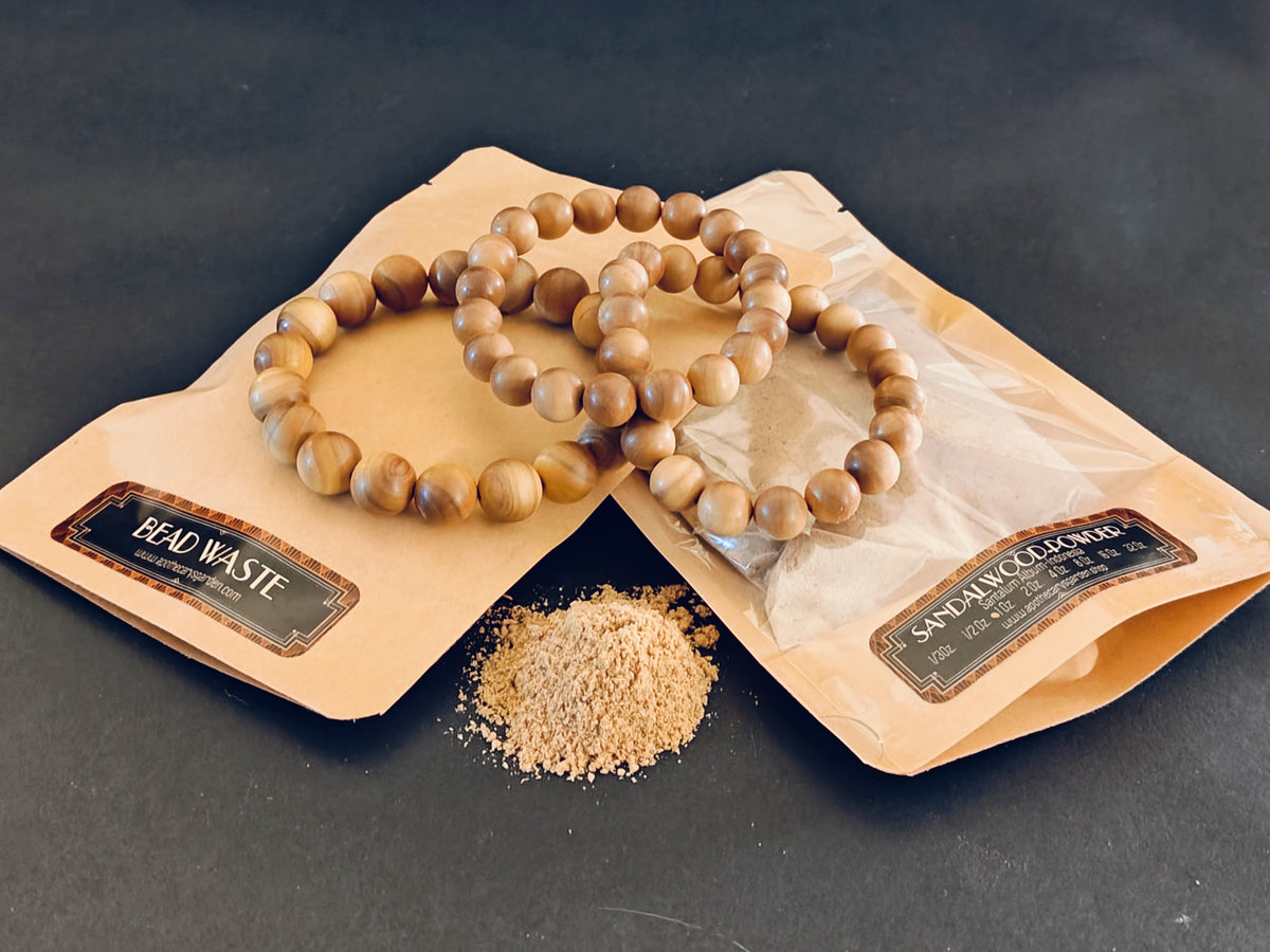 Sandalwood Powder-BEAD WASTE! Mysore Quality-Santalum Album, Indonesia-A Classic aroma with an extra layer of sustainability.